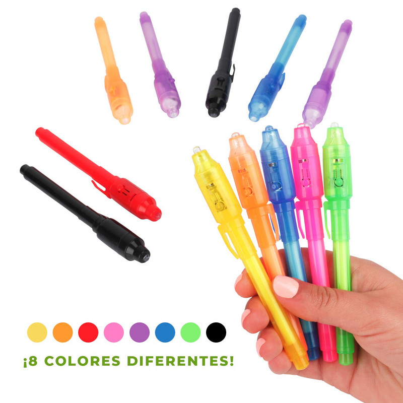 25 vnt Stebuklingi rašikliai su nematomu rašalu ir ultravioletiniais spinduliais, naudojami sausai informacijai gauti Vaikų stebuklingi rašikliai Šnipinėjimo rašikliai užrašams paslėpti