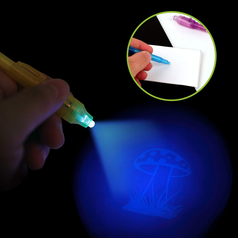 25 vnt Stebuklingi rašikliai su nematomu rašalu ir ultravioletiniais spinduliais, naudojami sausai informacijai gauti Vaikų stebuklingi rašikliai Šnipinėjimo rašikliai užrašams paslėpti