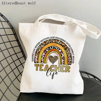 Učiteljski pribor Leopard Boho torba za dječji vrtić Harajuku platnena torba za kupovinu torba za djevojčice Ženska torba za poklone na rame