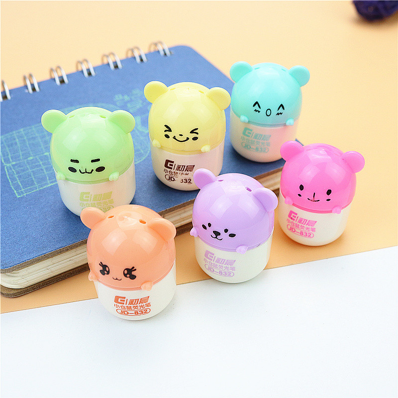 Slatki hrčak Highlighter u 6 boja Mini prijenosno pakiranje Studentska knjižica Dekoracija stola mali komadići