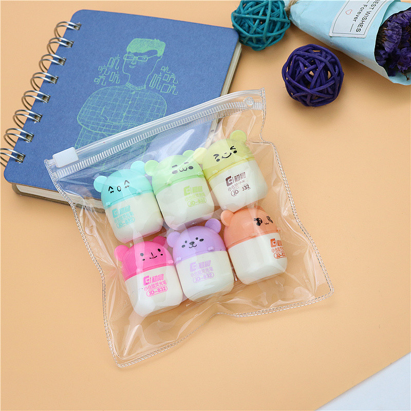 Slatki hrčak Highlighter u 6 boja Mini prijenosno pakiranje Studentska knjižica Dekoracija stola mali komadići