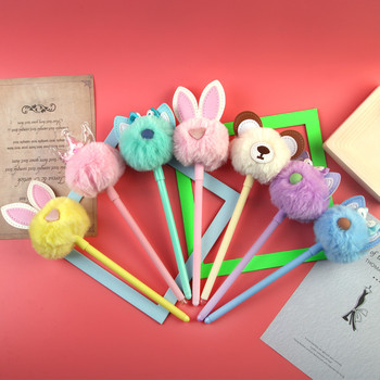 MOTARRO Kawaii Fluffy Cartoon Bear Hair Ballpoint Pen Signature Pen School Προμήθειες γραφείου Διαφημιστικό δώρο