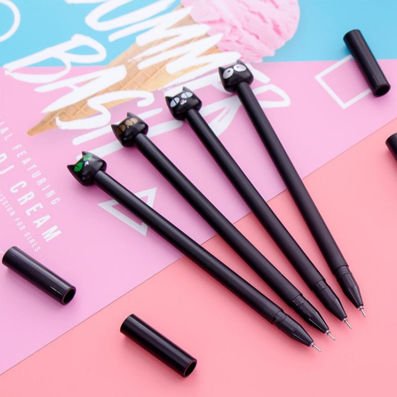 1gab Kawaii Black Cat marķieris vitamīnu tabletes izcelt marķieris krāsu pildspalvas Kancelejas preces biroja skolas piederumi