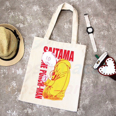 One Punch Man Shopping Bag Grocery Shopper Anime Genos Saitama Sensei Shopping Torba od jute Pamučna torba od jute