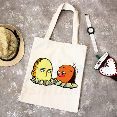 One Punch Man Shopping Bag Grocery Shopper Anime Genos Saitama Sensei Shopping Torba od jute Pamučna torba od jute
