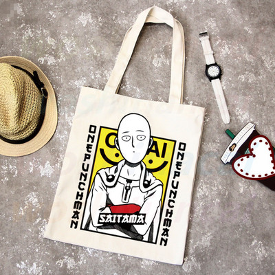 One Punch Man Shopping Bag Grocery Shopper Anime Genos Saitama Sensei Shopping Torba od jute Pamučna torba od jute