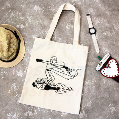 One Punch Man Shopping Bag Grocery Shopper Anime Genos Saitama Sensei Shopping Torba od jute Pamučna torba od jute