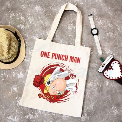 One Punch Man Shopping Bag Grocery Shopper Anime Genos Saitama Sensei Shopping Torba od jute Pamučna torba od jute