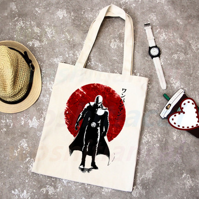 One Punch Man Shopping Bag Grocery Shopper Anime Genos Saitama Sensei Shopping Torba od jute Pamučna torba od jute