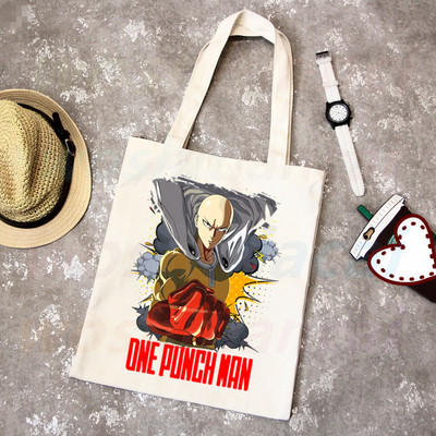 One Punch Man Shopping Bag Grocery Shopper Anime Genos Saitama Sensei Shopping Torba od jute Pamučna torba od jute