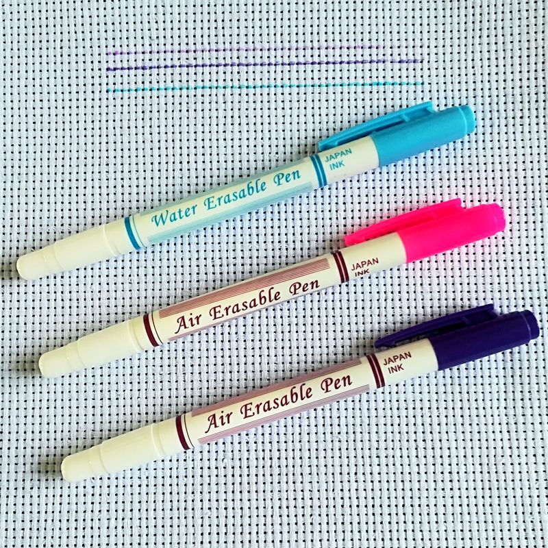 Patchwork krustdūrienu tekstila auduma marķieri ar ūdeni dzēšamu pildspalvu, gaisa dzēšamu pildspalvu, šķīstošo marķieri, pazūd automātiski pazūdoša tinte