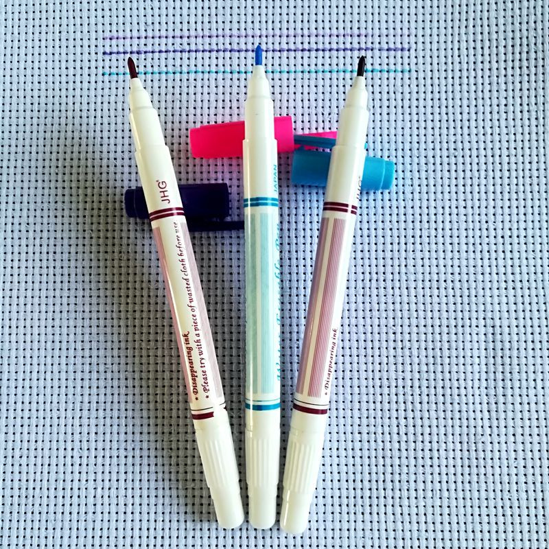 Patchwork krustdūrienu tekstila auduma marķieri ar ūdeni dzēšamu pildspalvu, gaisa dzēšamu pildspalvu, šķīstošo marķieri, pazūd automātiski pazūdoša tinte