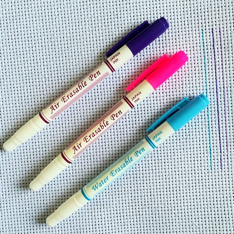 Patchwork krustdūrienu tekstila auduma marķieri ar ūdeni dzēšamu pildspalvu, gaisa dzēšamu pildspalvu, šķīstošo marķieri, pazūd automātiski pazūdoša tinte