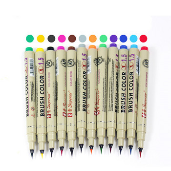 1 τεμ Superio 12Colors Drawing Artist Brush Sketch Markers Σετ για παιδιά σχολικής ύλης Γραφική ύλη Ακουαρέλα μαρκαδόρο προμήθειες