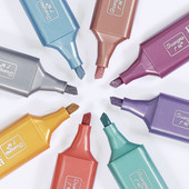 GuangNa 8gab Morandi Highlighter Light Color Kawaii Marķiera pildspalva DIY Photo Album Journal Fluorescent Pen Student Kancelejas preces