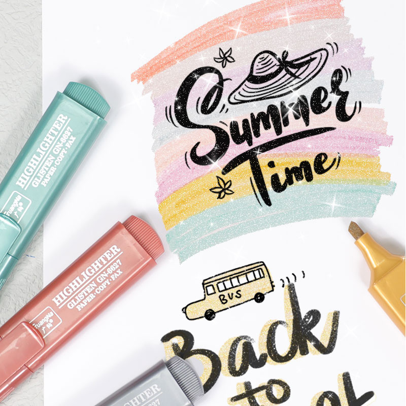 GuangNa 8gab Morandi Highlighter Light Color Kawaii Marķiera pildspalva DIY Photo Album Journal Fluorescent Pen Student Kancelejas preces