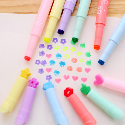 2 tk Creative Candy värviline esiletõstja pastell marker kahe otsaga fluorestseeruv pliiats, joonistus vigurmärgistusega kooliõpilaste tarvikud