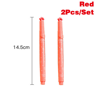 2 vnt Creative Candy Spalvotas Pastelinis žymeklis Dviejų antgalių fluorescencinis rašiklis Meno piešinys Doodling Žymėjimas Mokyklos reikmenys