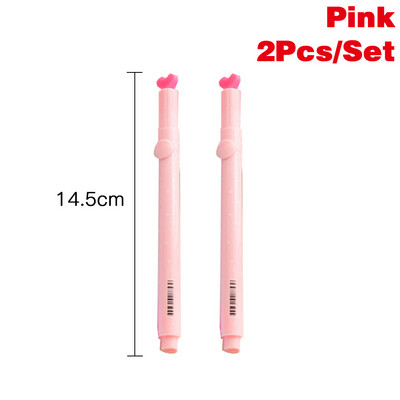 2 vnt Creative Candy Spalvotas Pastelinis žymeklis Dviejų antgalių fluorescencinis rašiklis Meno piešinys Doodling Žymėjimas Mokyklos reikmenys