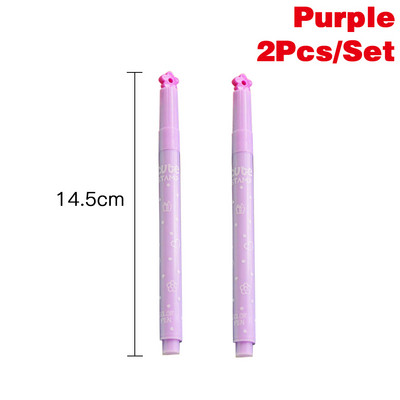 2 vnt Creative Candy Spalvotas Pastelinis žymeklis Dviejų antgalių fluorescencinis rašiklis Meno piešinys Doodling Žymėjimas Mokyklos reikmenys