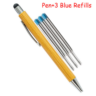 Κλασικό σχέδιο από καθαρό μπαμπού και ξύλο στυλό δώρου γραφείου Students μπορεί να προσαρμοστεί οθόνη αφής με χαραγμένο λογότυπο