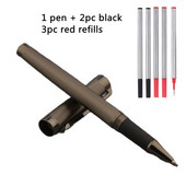 1kom Roler olovka + 5kom kompleta za punjenje Ink Pen Bullet Tip 0.5mm Gun Grey Školski uredski pribor Pribor Kemijska olovka