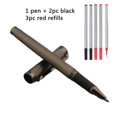 1kom Roler olovka + 5kom kompleta za punjenje Ink Pen Bullet Tip 0.5mm Gun Grey Školski uredski pribor Pribor Kemijska olovka