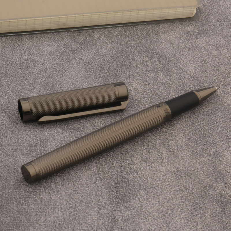 1kom Roler olovka + 5kom kompleta za punjenje Ink Pen Bullet Tip 0.5mm Gun Grey Školski uredski pribor Pribor Kemijska olovka