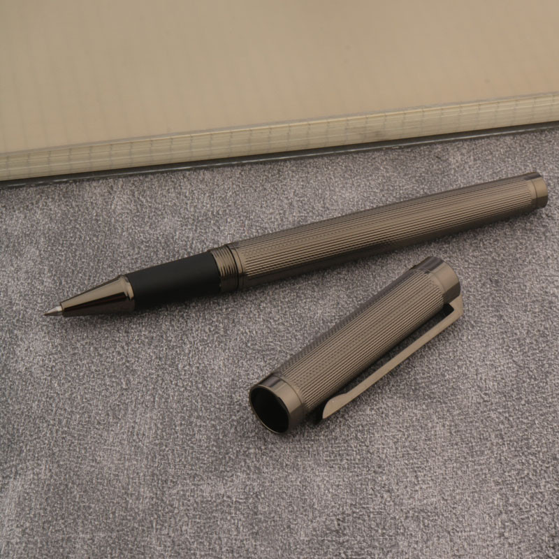 1kom Roler olovka + 5kom kompleta za punjenje Ink Pen Bullet Tip 0.5mm Gun Grey Školski uredski pribor Pribor Kemijska olovka