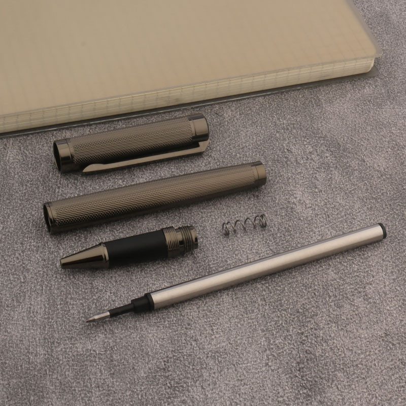 1kom Roler olovka + 5kom kompleta za punjenje Ink Pen Bullet Tip 0.5mm Gun Grey Školski uredski pribor Pribor Kemijska olovka