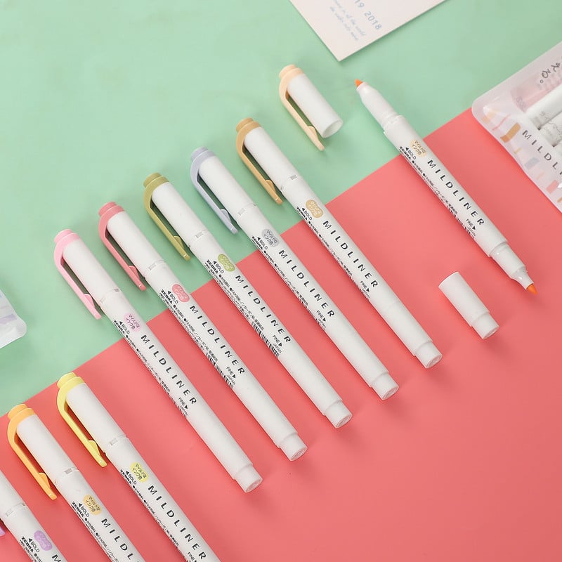 1 db Zebra Mildliner kétvégű, limitált kiemelők, aranyos puha, ferde fejű rajzjelző Kawaii írószer iskolai kellékek