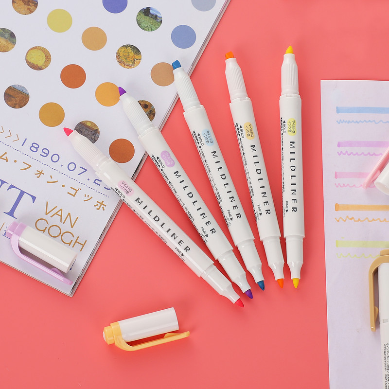 1 db Zebra Mildliner kétvégű, limitált kiemelők, aranyos puha, ferde fejű rajzjelző Kawaii írószer iskolai kellékek