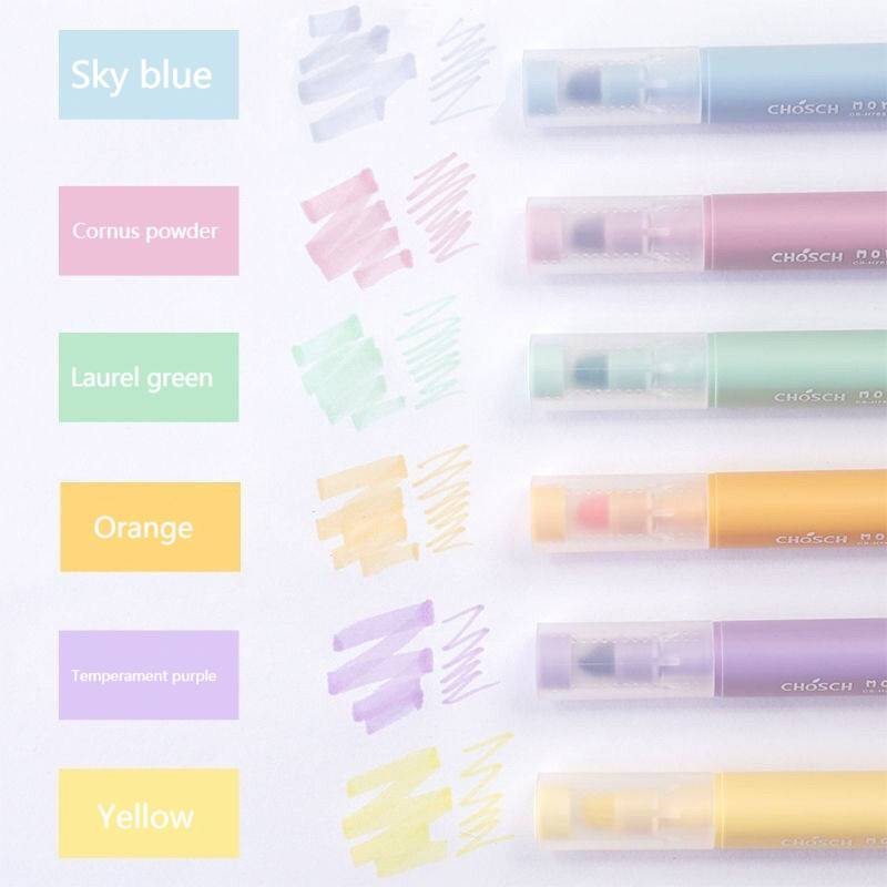 Olovke za označavanje od 6 kom. Kawaii Candy Morandi Color Manga markeri Olovke za crtanje Set pastelnih markera za označavanje slatkih pisaćih predmeta