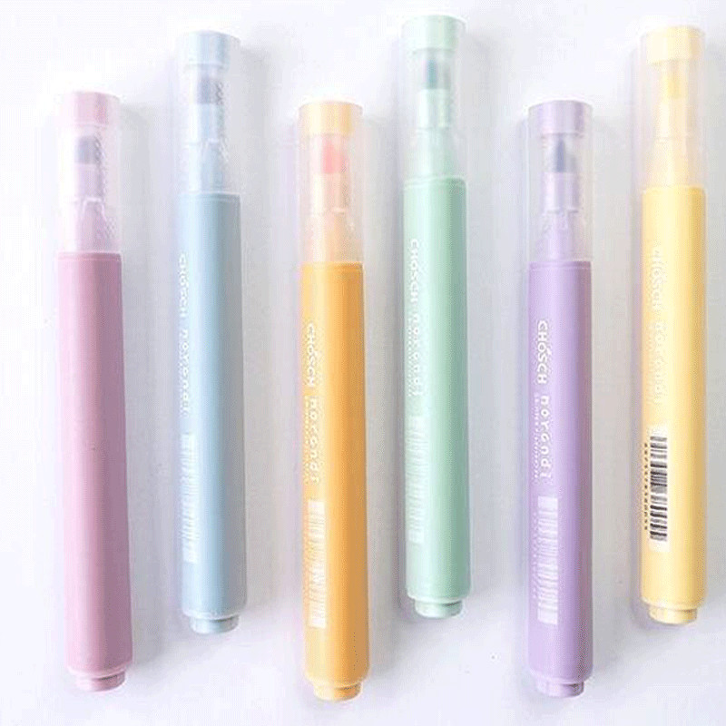 Olovke za označavanje od 6 kom. Kawaii Candy Morandi Color Manga markeri Olovke za crtanje Set pastelnih markera za označavanje slatkih pisaćih predmeta