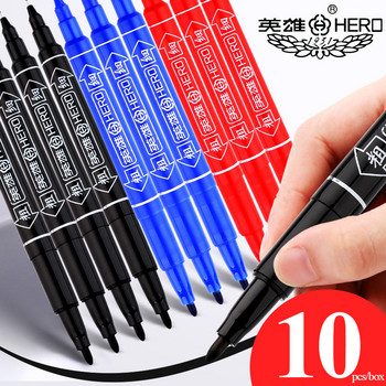Hero 887 Double Heads Oily Marker CD/DVD Marker Hook Line Pen Signing Pens Black/Red/Blue Marker Stroke/Writing Quick Dry Smooth
