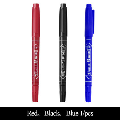 Hero 887 Marker uleios cu capete duble Marcator CD/DVD Linie de cârlig Pixuri de semnare Negru/Roșu/Albastru Marcator Cursă/Scriere Uscare rapidă Netedă