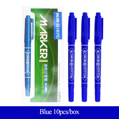 Hero 887 Marker uleios cu capete duble Marcator CD/DVD Linie de cârlig Pixuri de semnare Negru/Roșu/Albastru Marcator Cursă/Scriere Uscare rapidă Netedă