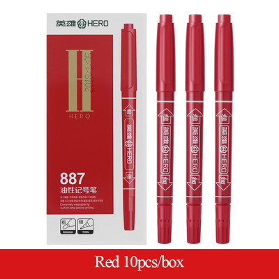 Hero 887 Marker uleios cu capete duble Marcator CD/DVD Linie de cârlig Pixuri de semnare Negru/Roșu/Albastru Marcator Cursă/Scriere Uscare rapidă Netedă