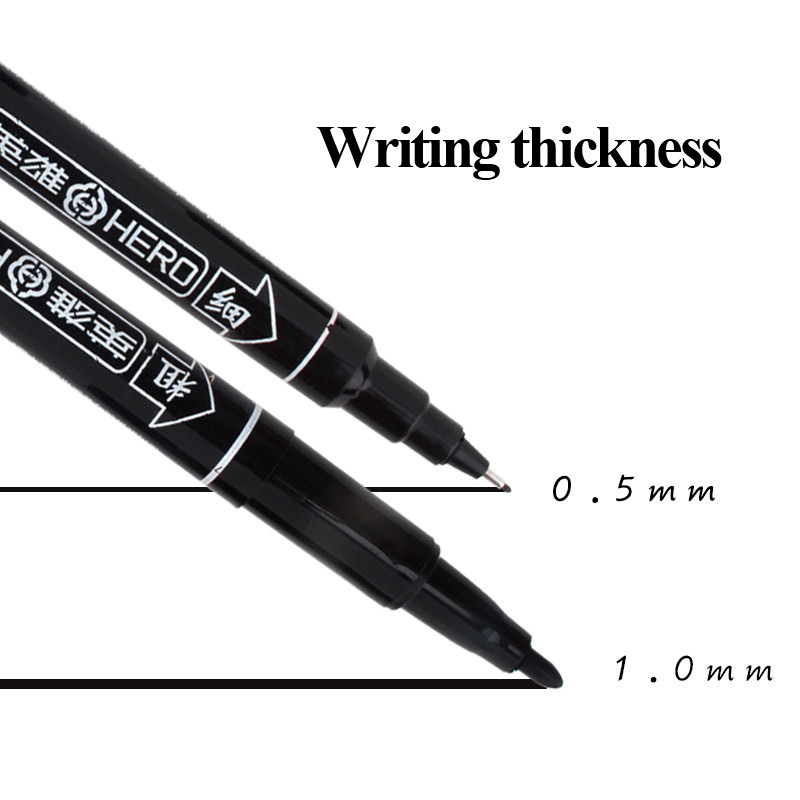 Hero 887 Marker uleios cu capete duble Marcator CD/DVD Linie de cârlig Pixuri de semnare Negru/Roșu/Albastru Marcator Cursă/Scriere Uscare rapidă Netedă