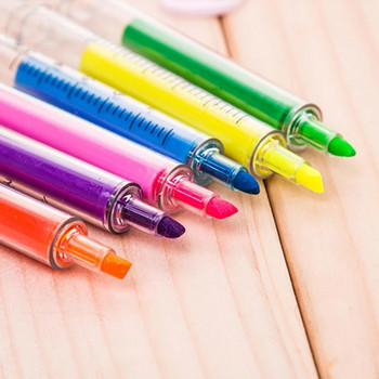 Новаторска медицинска сестра се нуждае от спринцовка с форма на хайлайтър, цветна писалка, игла за канцеларски материали за студенти, офис, ученически пособия