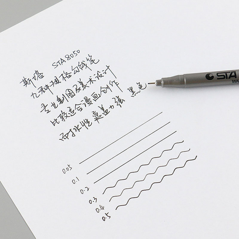 1 buc. Pictură rezistentă la apă Pigment Căptușeală Micron Tuș Art Marker Negru Fineliner Schiță Pen Ac Pen Rechizite școlare Papetarie