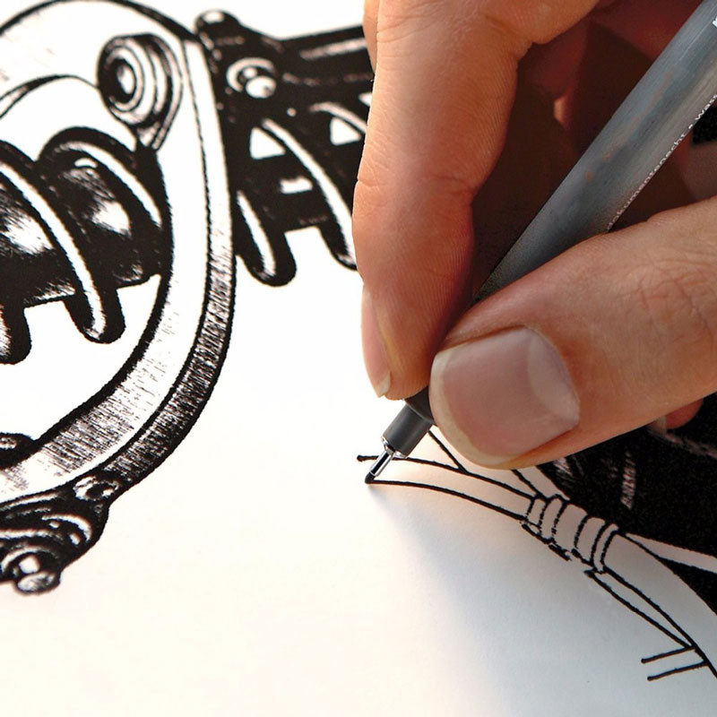 1 buc. Pictură rezistentă la apă Pigment Căptușeală Micron Tuș Art Marker Negru Fineliner Schiță Pen Ac Pen Rechizite școlare Papetarie