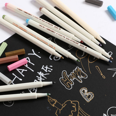 Στυλό 10 χρωμάτων Μεταλλικό μαρκαδόρο Diy Scrapbooking Crafts Fine Head Soft Brush στυλό Μαρκαδόρος τέχνης για επιστολόχαρτα σχολικά είδη