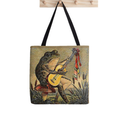 Ženska torba Kawaii Cute Frog Banjo Butterfly Bag Harajuku Shopping Platnena torba Shopper Bag djevojačka torba Ženska torba na rame