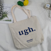 Γυναικεία τσάντα Φτηνές Τσάντες ώμου Kawaii Μεγάλης χωρητικότητας Καμβάς Shopper Ugh Letter Μόδα Harajuku με φερμουάρ εκτύπωση Ulzzang Τσάντες