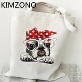 Pas Mops torba za kupnju bolsas de tela višekratna torbica od pamučnog platna eko torba sacola reciclaje string cabas