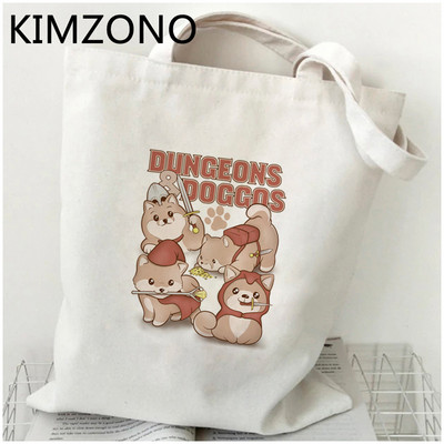 Pas Mops torba za kupnju bolsas de tela višekratna torbica od pamučnog platna eko torba sacola reciclaje string cabas