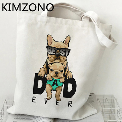 Pas Mops torba za kupnju bolsas de tela višekratna torbica od pamučnog platna eko torba sacola reciclaje string cabas