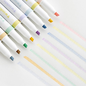 4 бр. Twinkle Art Marker Pens Set Bling Bling Color Dual-side Writing Highlighter Liner Drawing Album Diary School