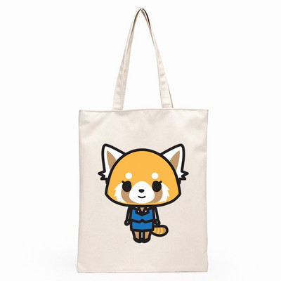 Aggretsuko Aggressive Retsuko Print Platnene torbe na rame Harajuku modne torbe za slobodno vrijeme preko ramena Ženska torbica Torbica Ženska torba